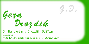 geza drozdik business card